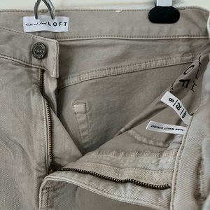 LOFT Jeans High Waist Straight Raw Edge (light tan) Size 28/6